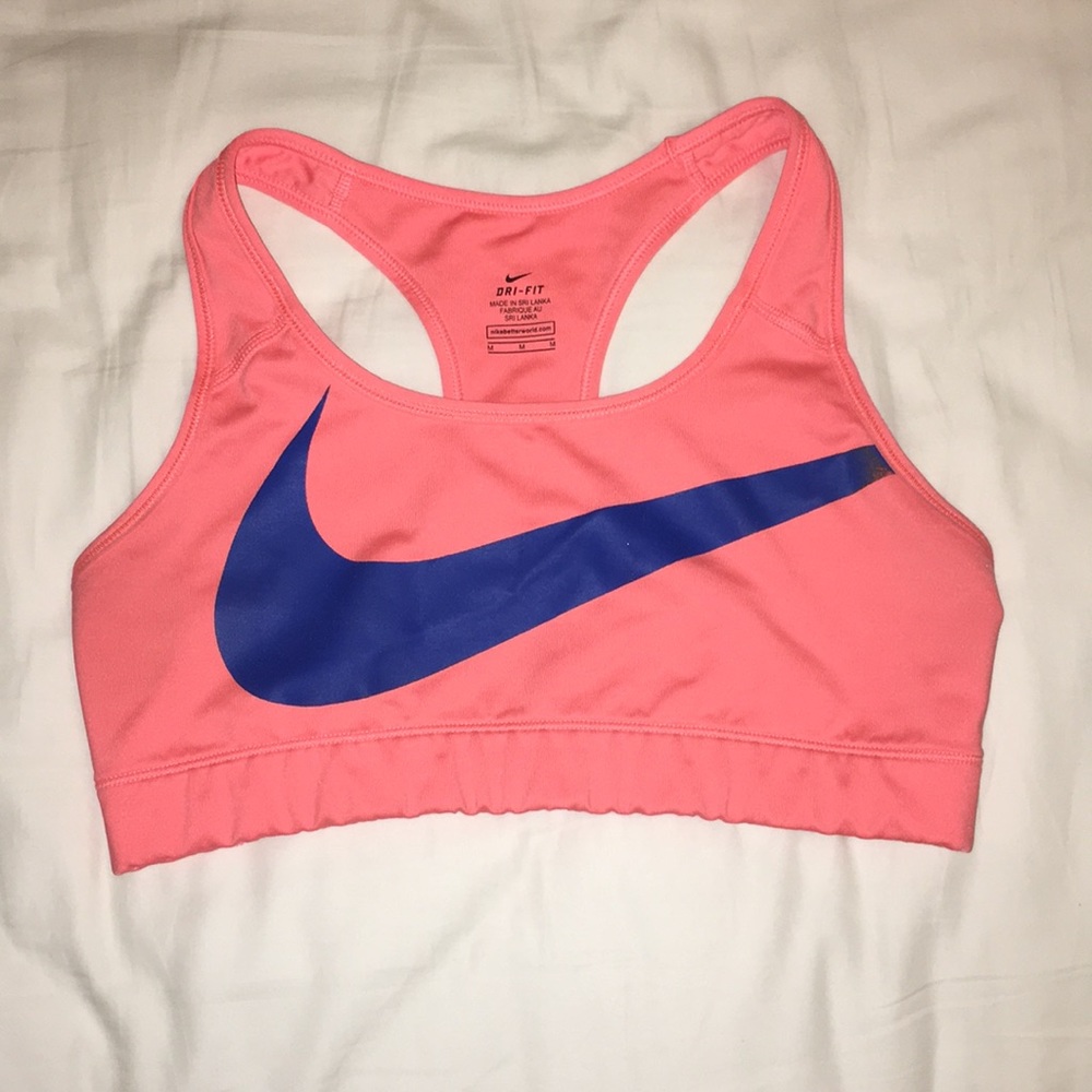 Peach and Blue Nike Sports Bra